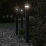  Vanjske podne svjetiljke sa senzorima 3kom crne 110cm aluminij | shoptok.hr
