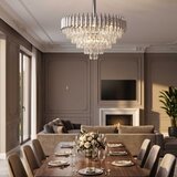 Brilagi Plafonski luster ECLIPSE 12xE14/10W/230V, prečnik 78 cm, srebrne boje Slike