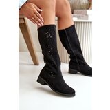 Boto PS1 Women's Suede Boots with Lacing Black Tanive | Shoptok.si