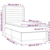  Box spring postelja z vzmetnico LED temno rjava 100x200cm blago, (20898697) | Shoptok.si
