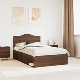  Konstrukcija postelje z vzglavjem Rjav hrast 120 x 200 cm, (5000102466) | Shoptok.si