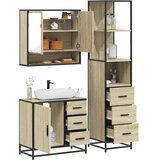  3-dijelni set kupaonskog namještaja boja hrasta sonome drveni | shoptok.hr