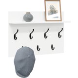  Vješalica za kapute na zidu s policom Zidne s pohranom Bijelo 60 x 40 x 12 cm | shoptok.hr