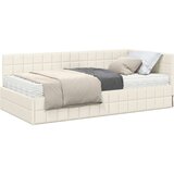  Kutni krevetni okvir s madracem 2 kom. Krema Baršun - Krema 90 x 200 cm | shoptok.hr
