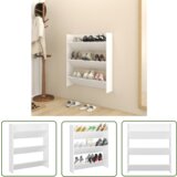 The Living Store Stenska omara za čevlje bela 80x18x90 cm iverna plošča - Stenska Omarica Za Čevlje, (21744653) | Shoptok.si
