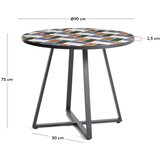 Kave Home Okrugao vrtni stol s keramičkom daskom &amp;oslash; 90 cm Tella &amp;ndash; Slike