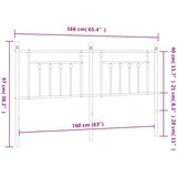  Metalno zamjensko uzglavlje crno 160 cm | shoptok.hr