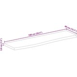 Stolna Mizna plošča 100x40x3,8cm naraven rob trden robusten mangov les, (21412036) | Shoptok.si