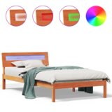  Krevetna konstrukcija S LED lampica s uzglavljem Voštano smeđa 75 x 190 cm | shoptok.hr