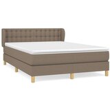  Box spring postelja z vzmetnico taupe 140x190 cm blago, (20884425) | Shoptok.si