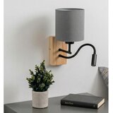  Brilagi - LED zidna svetiljka NUBILA WOOD 1xE27/25W/230V + LED/3W hrast/crna/svetlosiva | Eponuda.com