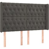  Vzglavje z ušesi temno sivo 163x16x118/128 cm žamet, (20792837) | Shoptok.si