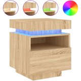  The Living Store Nočna omarica z LED lučkami sonoma hrast 40x39x48,5 cm - Nočna Omarica, (21448603) | Shoptok.si