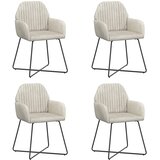 vidaXL Trpezarijske stolice 4 kom. Baršun Krem 55 x 50 x 84 cm - Krem 4 | shoptok.hr