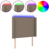 vidaXL LED posteljno vzglavje taupe 93x16x118/128 cm blago | Shoptok.si