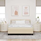 Box Postelja boxspring z vzmetnico krema 140 x 190 cm blago, (5000128659) | Shoptok.si