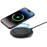 bežični brzi punjač, 15W, USB-C na USB-C kabel, crni