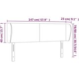 vidaXL Vzglavje z ušesi taupe 147x23x78/88 cm blago | Shoptok.si