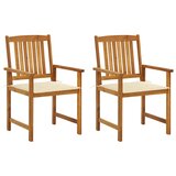 Maison Chic Vrtni stoli - Stol za vrt z blazinami 2 kosa trden akacijev les JS2177, (21876825) | Shoptok.si