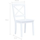 vidaXL jedilni stoli 4 kosi beli trdni kavčukovec | Shoptok.si