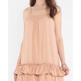 Resti Women's camel strappy dress with frills - Clothing | Shoptok.si