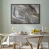  Slika - Stone abstractions – marble structures in neutral shades 90x60 U crnom drvenom okviru | shoptok.hr