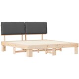  Krevetni okvir s tapiciranim uzglavljem Tamno siva 180 x 200 cm | Eponuda.com