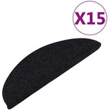  Samolepilne preproge za stopnice 15 kosov 65x22,5x3,5 cm črne, (20753592) | Shoptok.si