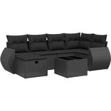  7-dijelni set vrtnih sofa od poliratana s jastucima crni Crna 70 x 62.5 x 69 cm | shoptok.hr