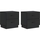 vidaXL Nočna omarica 2 pcs Črna 43 x 34,5 x 44,5 cm Inženirski les, (5000233437) | Shoptok.si