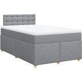 vidaXL Boxspring postelja z vzmetnico svetlo siva 120x190 cm blago, (21304756) | Shoptok.si