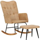 The Living Store Gugalni stol z naslonom za noge krem vintage platno - Gugalni Stol S Stolčkom Za Noge, (21493626) | Shoptok.si