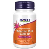 Now Foods Vitamin D3 NOW, 125 µg / 5000 IE (120 kapsul) Cene