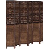  The Living Store Paravan 6-delni temno rjav trden les pavlovnije - Pregrada Za Prostor, (21442250) | Shoptok.si