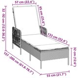 vidaXL Sončni ležalnik Bež in svetlo siva PE ratan 157 x 55 x 92 cm | Shoptok.si