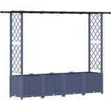  Povišeni krevet s mrežom i krovom Siva 203 x 40 x 138 cm PP | shoptok.hr