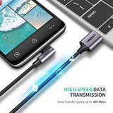 Ugreen polnilni kabel, usb-a na usb-c 90°, 0.9 m, črno siv | Shoptok.si