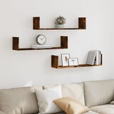 Zidne police 3 kom boja hrasta 80x18x18 cm konstruirano drvo | shoptok.hr