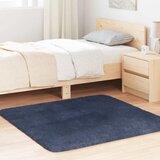 vidaXL Čupavi tepih s visokim vlaknima tamnoplavi 120x120 cm poliester Cijene