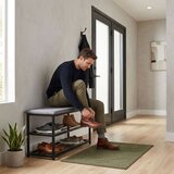ModernHome tapecirana klupa za cipele sa sjedalom 80 cm, 2 police | shoptok.hr