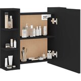 Ormarić s ogledalom i LED svjetlima crni 70 x 16,5 x 60 cm | Eponuda.com
