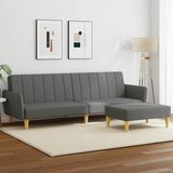  The Living Store Kavč dvosed z ležiščem in stolčkom za noge temno sivo blago - Kavč Z Ležiščem, (21450873) Cene