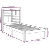  Za krevet od masivnog drva crni 100 x 200 cm | shoptok.hr