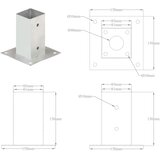  Sidra za stupove 4 kom od pocinčanog metala 81 mm | shoptok.hr