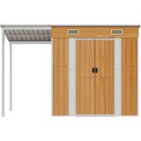  Vrtna kućica s dužim krovom svjetlosmeđa 277x107x181 cm čelik | shoptok.hr