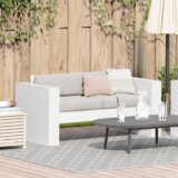 vidaXL kavč za vrt 2-sedežni 134x60x62 cm beli trden les bukva | Shoptok.si