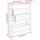  Sadilica siva 77x25x104,5 cm od masivne borovine | shoptok.hr