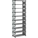 vidaXL stalak za cipele 10 slojeva sivi 54x28x158 cm netkana tkanina | shoptok.hr