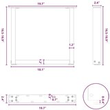 vidaXL Noge za klub stolić U-oblik 2 kom Prirodni čelik 50 x (42-43) cm Čelik | shoptok.hr