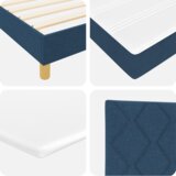 Box Spring Krevet s Madracem Plava 140x200 cm Tkanina | shoptok.hr